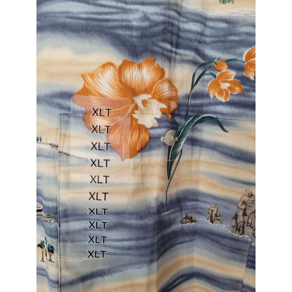 Vintage Pierre Cardin Hawaiian Shirt XLT Tall 100% Cotton Korea Tropical Camp Sh - Picture 4 of 10